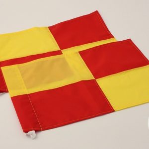 2 RED & YELLOW CHEQUERED LINESMAN'S FLAGS