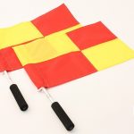 2 RED & YELLOW CHEQUERED LINESMAN'S FLAGS