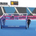 LONDON 2012 BLUE INTEGRAL WEIGHTED HOCKEY GOAL
