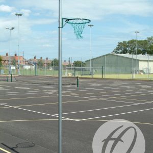 REGULATION NETBALL POSTS - SOCKETED, 16MM RING